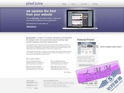 Photoshop设计制作苹果界面网页模板 - 岁月联盟 www.Syue.com